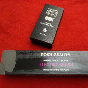 Posh Beauty Professional Ceramic Electric Brush and Hair Damage Prevention Serum